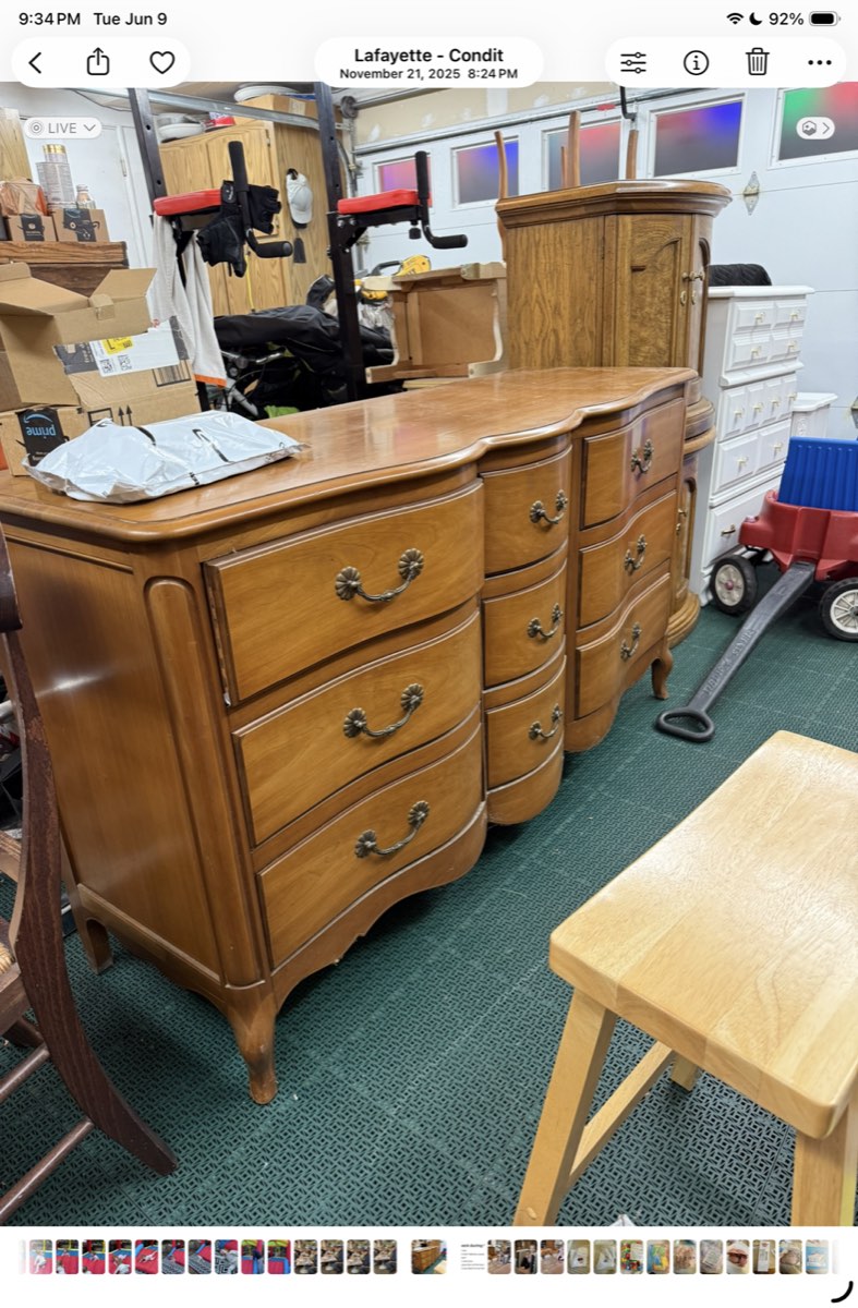 Drexel French Provincial dresser before restoration